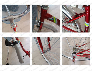 دراجة نسائية عالية الجودة 26 بوصة مع رف خلفي وسلة سعر لون أحمر سرعة واحدة - Product Image 6