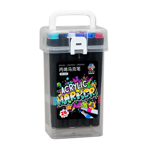 Marqueur acrylique à pointe souple personnalisé, ensemble de 48 couleurs en boîte portable, fournitures artistiques pour étudiants, stylo à couleurs superposées, <span class=keywords><strong>dessin</strong></span> et coloriage - Product Image 5