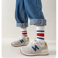 Chaussettes de sport côtelées à motif léopard pour femmes, hommes, jeunes et enfants, en coton et nylon, avec revers/semelle personnalisés, haute qualité, pour l'automne