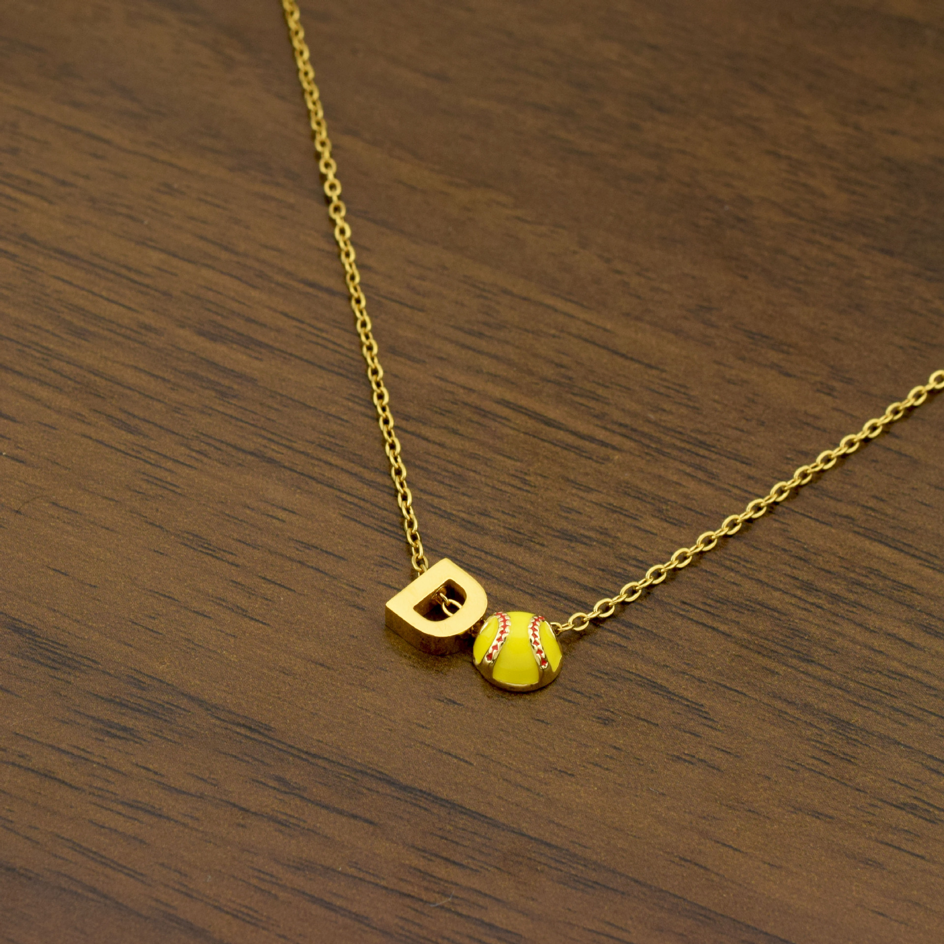 Collier lettre D en or 2160, barre de 457CM
