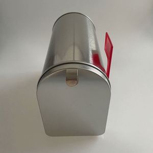 กล่องเก็บของตกแต่งคริสต์มาส กล่องของขวัญเด็ก กล่องจดหมายโลหะขนาดเล็ก DIY พร้อมธงสีแดง - Product Image 5