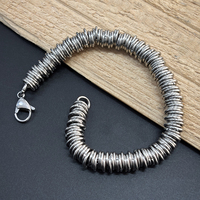Bracelet en acier inoxydable VAF 17/20/23CM, largeur 8mm, anneau complet, chaîne tressée à la main, tendance punk