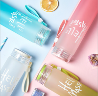 Bouteille d'eau en verre coloré dégradé, ml, bouteille de boisson portable, givré, avec logo personnalisé