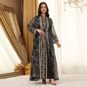 Custom <strong>Dress</strong> Abaya Islamic Eid Net Mesh Sequin Applique Abaya <strong>Women</strong> Muslim <strong>Dress</strong> <strong>Pretty</strong> Abayas for <strong>Women</strong> Muslim <strong>Dress</strong> - Product Image 4