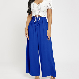 Abbigliamento donna personalizzato fasciatura vita pantaloni larghi Chiffon ufficio pantaloni larghi Palazo alto - Product Image 1