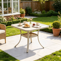 Table carrée d'extérieur en alliage d'aluminium 80cm * 80cm, vente en gros d'usine, idéale pour les tables de jardin et de balcon, facile d'entretien