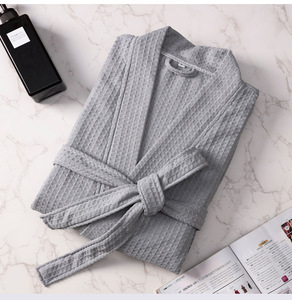 Venta al por mayor personalizado 5 estrellas Logo <span class=keywords><strong>Albornoz</strong></span> Spa de lujo Hotel bata Kimono blanco helado Color Rosa <span class=keywords><strong>piscina</strong></span> mujeres verano Waffle Bata - Product Image 5