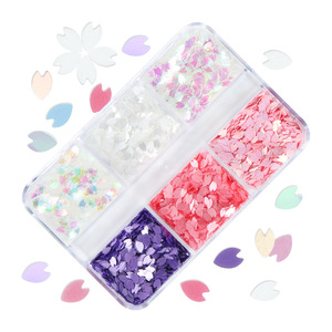 Lentejuelas <span class=keywords><strong>de</strong></span> Plástico para Decoración <span class=keywords><strong>de</strong></span> <span class=keywords><strong>Uñas</strong></span>, Estilo Bonito con Flores <span class=keywords><strong>de</strong></span> <span class=keywords><strong>Cerezo</strong></span>, 3mm, Blanco y Rosa Brillante, Diseño 3D <span class=keywords><strong>de</strong></span> Flores - Product Image 5