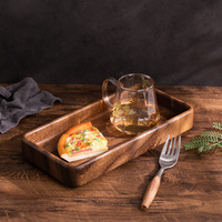 Plateau de rangement en bois laqué de style Japandi, forme personnalisable, pour la maison et la cuisine