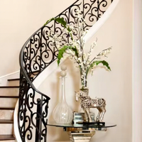 Escalier Courbé Moderne Optima Sur Mesure pour Villa avec Rampe en Acier, Éclairage LED, Marches en Acier, Design Élégant en Acier, Prix Direct Usine