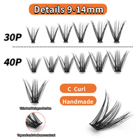 Extensions de cils DIY en grappe à auto-adhésion, vente en gros, cils œil de chat pré-collés, extensions de cils effet wispy, faux cils