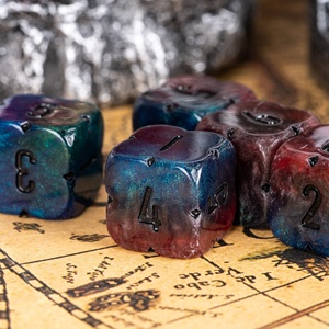 Faccub Tùy Chỉnh 16Mm Nhựa & Nhựa Clover Hình Màu Đỏ Màu Xanh Hỗn Hợp Tinh Vân Sao D6 Dice Cho D & D RPG Bàn Trò Chơi - Product Image 2