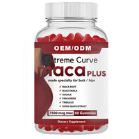 OEM Noir pour les gommes et capsules d'extrait de plantes Maca Suppléments sous forme de poudre pour hommes et femmes