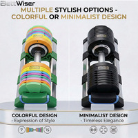 Ensemble d'haltères réglables en acier et plastique colorés de 20 kg pour la musculation - Conception ergonomique antidérapante, en croissance de 1 kg
