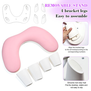 Coussin de manucure en cuir PU en forme de U, support amovible, design inclinable, confortable, simple, multifonctionnel, pour table de manucure - Product Image 5