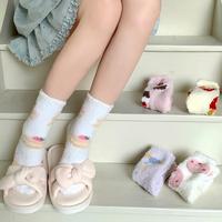 Chaussettes douillettes et moelleuses pour femmes, imprimé visage souriant amusant, douces et chaudes pour le temps froid, usage quotidien décontracté, ensemble de chaussettes multicolores tendance
