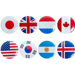 Insignia de metal de hojalata redonda personalizada de 58mm, insignia decorativa de bandera nacional en stock - Product Image 2