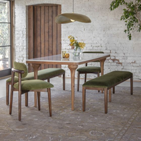 Chaise de salle à manger en velours vert de Restaurant de Style nordique peut être personnalisée chaise de salle à manger en bois de caoutchouc marron en bois massif moderne