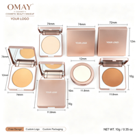 Poudre fixante compacte mate personnalisée, résistante à l'eau et au sébum, avec miroir, pour maquillage du visage, marque privée