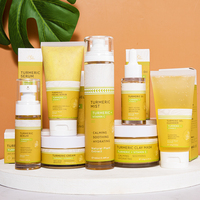 Perawatan Kulit Wajah 7-Piece Alami Ayurveda Kunyit+Vitamin C Anti-Jerawat Pencerah Label Putih Pribadi Khusus Tanpa LOGO