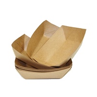 Boîte de nourriture Snack emballage de nourriture plateau pliable pour Hot-Dog en forme de bateau papier Kraft jetable