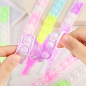 Custom Fidget Toy - Bubble-<b>Popping</b> Silicone Stress-Relief Wristband, Rainbow Color Pressure-Relief <b>Bracelet</b> - Product Image 2