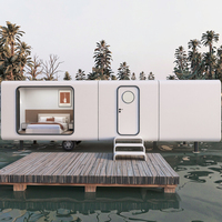 Luxe Moderne 6m Portable Mobile Glamping Espace Capsule Resort Hôtel Petite Maison Conteneur De Luxe En Acier