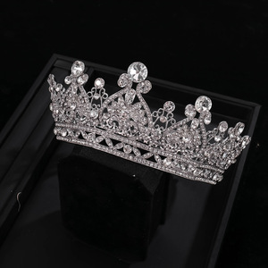 Nouvelle Couronne de Luxe Rétro Euro-Américaine pour Concours de Beauté, Style Baroque, avec Cristaux et Diamants, Grande Tiare Circulaire, Finition Soignée - Product Image 3
