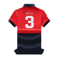 Polo de Manga Corta para Hombre al Por Mayor Tallas Grandes Americanas con Solapa Casual para Golf 100% Algodón Combinación de Colores Deportivo y Bordado