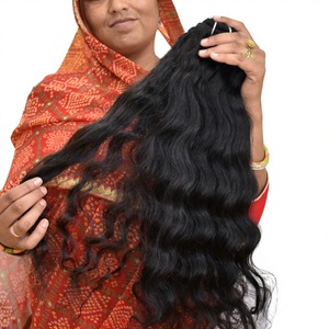 Extensiones de Cabello Humano Remy Virgen Indio de Templo, Ondulado, Doble Trama a Máquina, 100% Sin Procesar, Económicas, 100g, Todos los Colores - Product Image 1