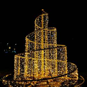 Giant <b>Lighted</b> Cone Christmas <b>Tree</b> Spiral <b>LED</b> <b>Tree</b> Outdoor Waterproof Holiday Decoration - Product Image 1