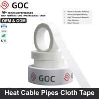 Ruban adhésif en tissu de verre GOC, adhésif silicone, résistant aux hautes températures, 260 ° C pour le câblage, le masquage thermique et l'isolation électrique