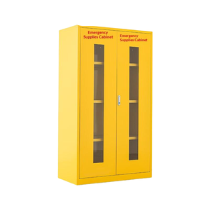Emergency Cabinet 1920x1200x500mm Double Glass Door Left 2 Compartments Right Rod SCBA <b>Bracket</b> Fire Rescue Storage - Product Image 1