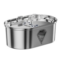 Accessoires pour animaux de compagnie Fontaine à eau pour chat en acier inoxydable 3,5 L Fontaine à eau automatique pour chat