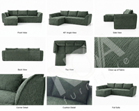 Vakuumkomprimiertes Modulares L-förmiges Sofa Chenille-Stoff Modernes Sektional-Wohnzimmersofa