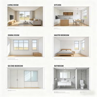 Plans d'étage personnalisés pour maison sud-africaine à 2 chambres avec design intérieur et plans architecturaux