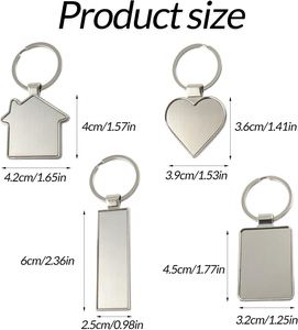 Porte-clés personnalisés en acier inoxydable double face avec gravure sur mesure, quatre modèles, breloques photo, importés - Noël, Saint-Valentin - Product Image 2