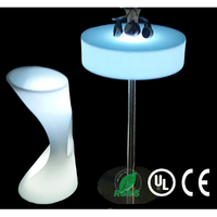 Meubles de bar extérieur en plastique imperméable pour discothèque, table et chaises lumineuses