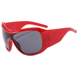 Shield <b>Sunglasses</b> Women Full Rim UV400 Fashion Outdoor Protection <b>Oversize</b> Red - Product Image 1