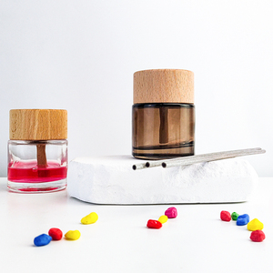 Botol kosong kaca penyebar buluh bulat <span class=keywords><strong>Mini</strong></span> 50ml kustom botol parfum wangi beraroma Botella Difusora dengan tutup bambu - Product Image 6