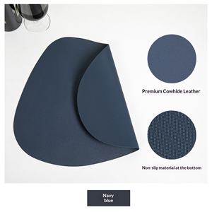 Irregular PU Leather Eco-Friendly Customizable Dining <b>Table</b> Mat Anti Slip Anti Scald <b>PC</b> Raised Point Design Hotel Western - Product Image 6