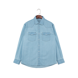Chemise Western Plains Western Wear – Bleue, Boutons Pression, Manches Longues, L