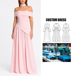 Abito da Sera da <span class=keywords><strong>Donna</strong></span> Linea ad A Personalizzato OEM, Sexy, Spalle Scoperte, Schiena Nuda, <span class=keywords><strong>Spacco</strong></span> Alto, Tinta Unita - Product Image 1