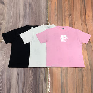 T-shirt de sport rose personnalisé avec broderie, 250 g/m², 100 % coton respirant, surdimensionné, t-shirt de luxe pour homme, poids lourd - Product Image 4