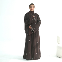 Nouvelle Abaya Ramadan EID 2026, robe Abaya brodée de fleurs Nida, style Dubai modeste, cardigan pour femmes musulmanes avec hijab