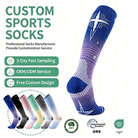 Chaussettes de ski à compression tricotées chaudes pour sports de plein air, antidérapantes, pour le football, avec logo personnalisé, Calcetines Por Mayor