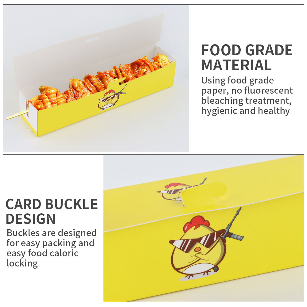 Corn Dog Food Packaging Container Hot Dog Paper Trays Snack Box Custom Takeaway Printed Korean Disposable Paper Cardboard Accept