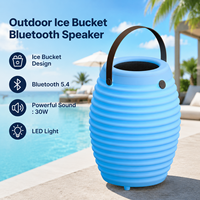 Glacière portable avec haut-parleur LED, seau à glace Bluetooth, haut-parleur 30W pour fête en plein air