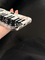 Nouvelle coque de téléphone créative vintage motif chat piano Bling-bling pour iPhone 17 Pro Max 16 15 Pro Max, antichoc
