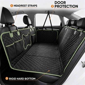 Housse de siège auto imperméable en tissu Oxford pour chien, avec design hamac, fond rigide et extension pour banquette arrière - Product Image 6